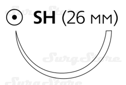 Picture of C012G Шелк черный М3 (2/0) 8 отрезков по 45 см игла колющая SH