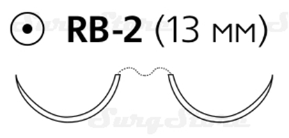 Picture of 8711H Пролен синий М0.7 (6/0) 75 см две иглы колющие RB-2