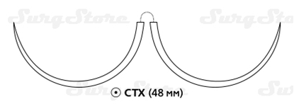 Picture of RS22 Лента из Мерсилена белая 5мм х 40см две иглы CTX