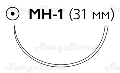 Picture of W295 Пролен синий М3 (2/0) 75см игла колющая MH-1 31 мм