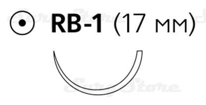 Picture of W3437 Монокрил фиолетовый М2 (3/0) 70см игла колющая RB-1  