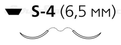 Изображение W832 Мерсилен белый М1.5 (4/0) 45 см две иглы шпательные S4 