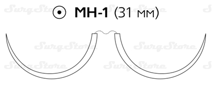 Picture of PDP9134H ПДС ПЛЮС Антибактериальный фиолетовый  М2 (3/0)  90cм  две иглы колющие MH-1  31 мм